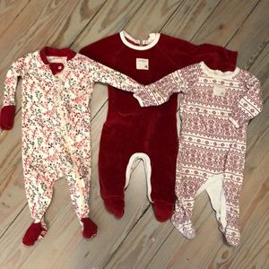 Three Burt’s Bees Footie PJ’s